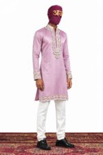 Pyaaz Gulab Silk Kurta Set - Image 6