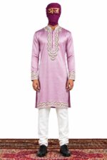 Pyaaz Gulab Silk Kurta Set - Image 7