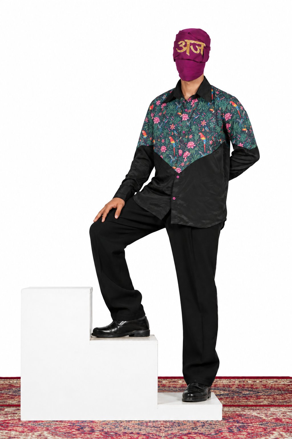 print-collection-11-02 V-Yoke Dual-Tone Shirt - Image 1